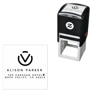 Modern Minimalist Return Address Rubber Stamp