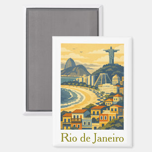 Modern Minimalist Rio de Janeiro Brazil Travel Magnet