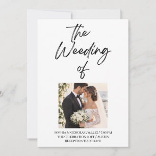 Modern Minimalist Romantic Photo Wedding Invitation