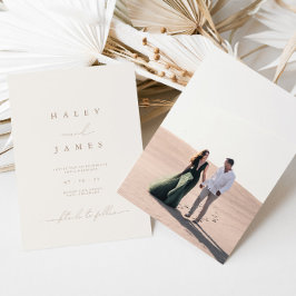Modern Minimalist Romantic Photo Wedding Invitation
