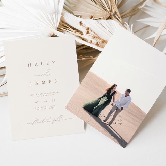 Modern Minimalist Romantic Photo Wedding Invitation (Creator Uploaded)