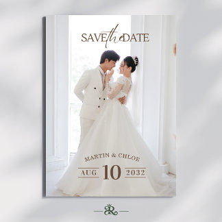 Modern Minimalist Romantic Script Photo Wedding  Invitation