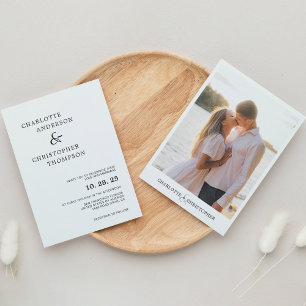 Modern Minimalist Romantic Simple Wedding Invitation