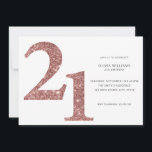 Modern Minimalist Rose Gold 21st Birthday Invitation<br><div class="desc">Modern minimalist 21st birthday invitation featuring simple design with chic typography and elegant script.</div>