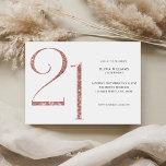 Modern Minimalist Rose Gold 21st Birthday Invitation<br><div class="desc">Modern minimalist 21st birthday invitation featuring simple design with chic typography and elegant script.</div>