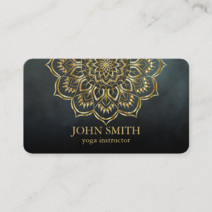 Modern Minimalist Rose Gold Lotus Yoga Instructor  Business Card