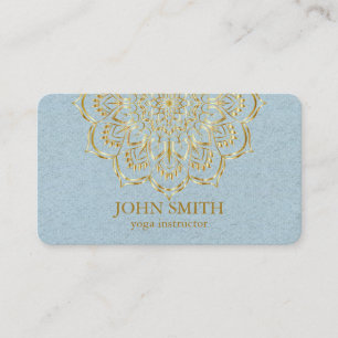 Modern Minimalist Rose Gold Lotus Yoga Instructor Business Card