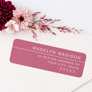 Modern minimalist rose mauve return address