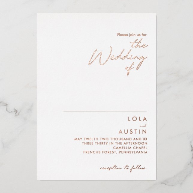 Modern Minimalist | Rose Pink The Wedding Of Real (Front)