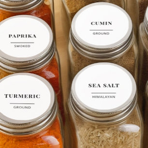 Modern Minimalist Round Spice Jar Organisation Lid