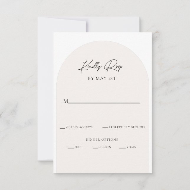 Modern Minimalist RSVP Enclosure Card (Front)