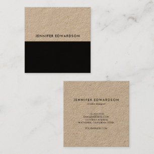 Modern minimalist rustic kraft professional square business card
