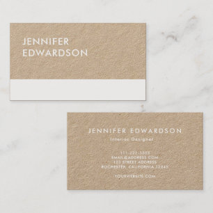 Modern minimalist rustic kraft white professional business card