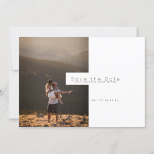 Modern Minimalist   Rustic Save the Date Photo Holiday Card