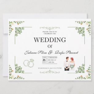 Modern Minimalist Sage Green Arched  Wedding Card