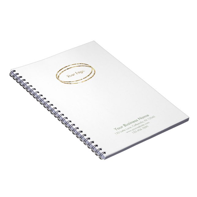 Modern Minimalist Sage Green Custom Business Logo Notebook (Right Side)