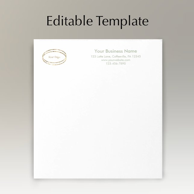 Modern Minimalist Sage Green Custom Business Logo Notepad (Custom modern sage green script business letterhead tablet. Add logo and name and address.
)