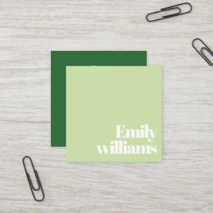 Modern Minimalist Sage Green Makeup Artist Square Business Card