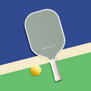 Modern Minimalist Sage Green Personalised Name Pickleball Paddle