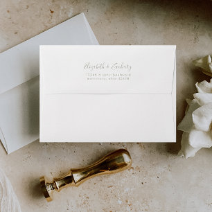 Modern Minimalist Sage Green Script Wedding Envelope