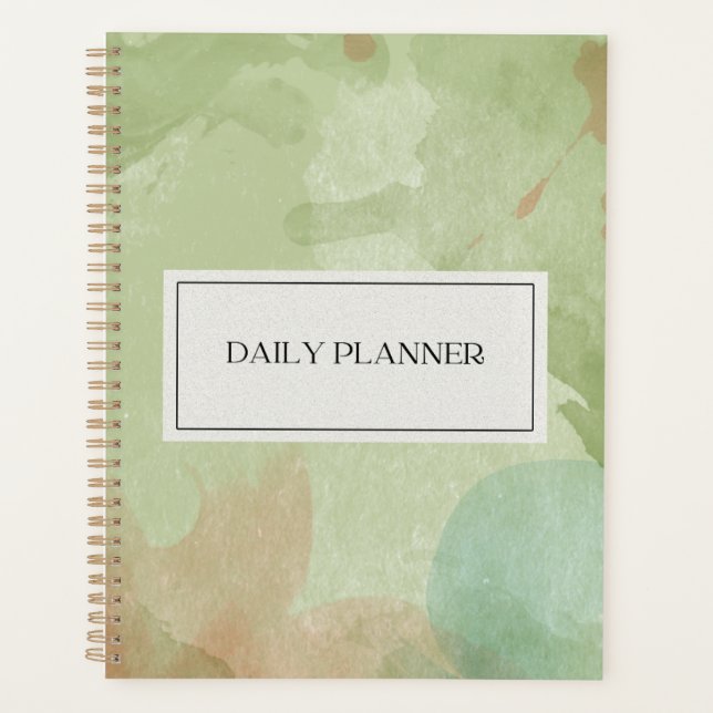 Modern Minimalist & Sage Green Watercolor  Planner (Front)