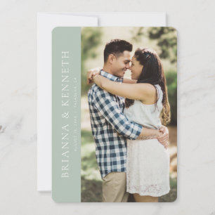 Modern Minimalist Sage Photo Save the Date Invitation