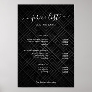 Modern Minimalist Salon Price List Sign for Beauty