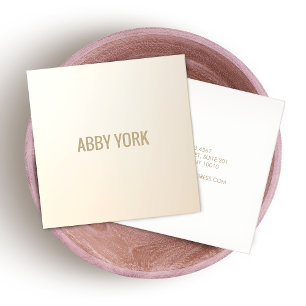 Modern Minimalist Satin Ivory White Square Business Card