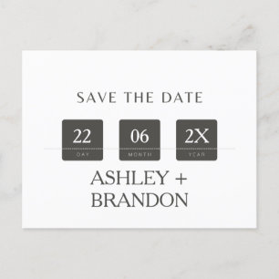Modern Minimalist Save The Date Boxes Postcard