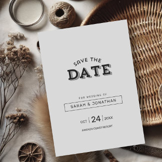 Modern Minimalist Save the Date Card