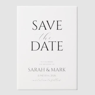 Modern Minimalist Save the Date Card  Vellum Invitations