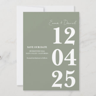 Modern Minimalist Save the Date Invitation