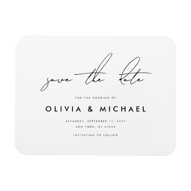 Modern Minimalist Save the Date Magnet (Horizontal)