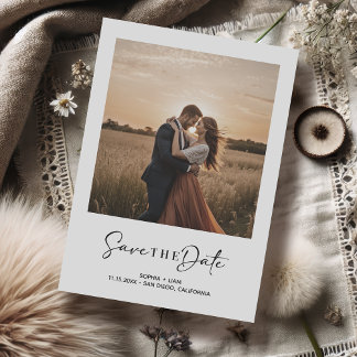 Modern Minimalist Save the Date Photo Card