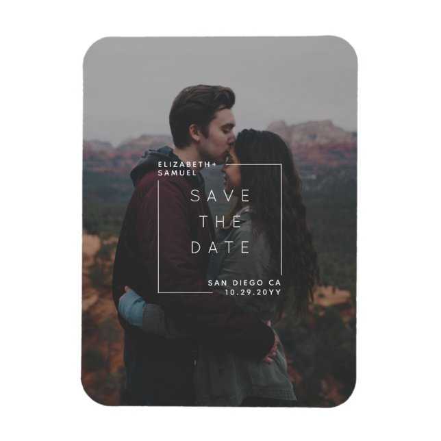 Modern Minimalist Save the Date Photo Card Magnet (Vertical)