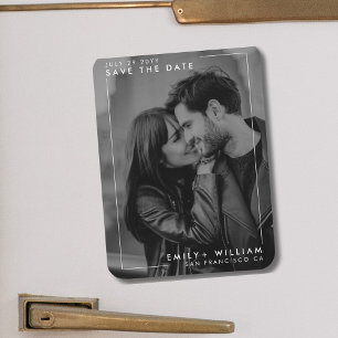 Modern Minimalist Save The Date Photo Magnet