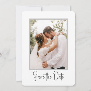 Modern Minimalist Save The Date Photo Wedding  Invitation
