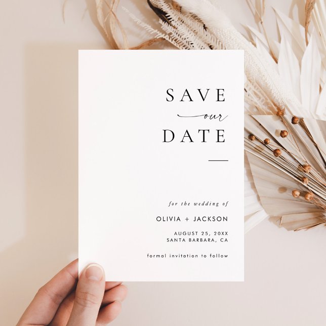Modern Minimalist Save the Date, Save the Date Invitation (Creator Uploaded)