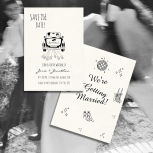 Modern Minimalist Save the Date   Simple Wedding  Invitation