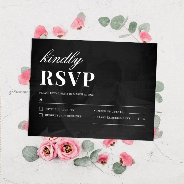 Modern Minimalist Save the Date Wedding Details RSVP Card (Modern Minimalist Save the Date Wedding Photo Invitation )