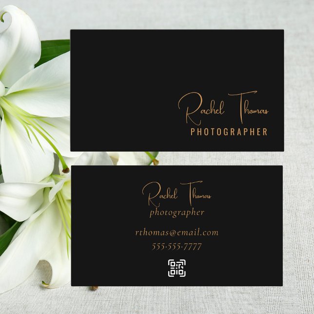 Modern Minimalist Scannable QR Code Professional  Business Card (Creator Uploaded)