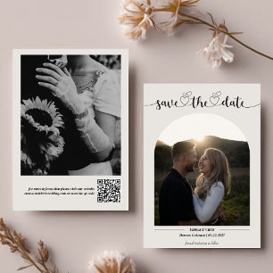 Modern Minimalist Script 2 Sides Photos Wedding Save The Date