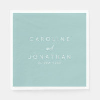Modern Minimalist Script Aqua Custom Wedding