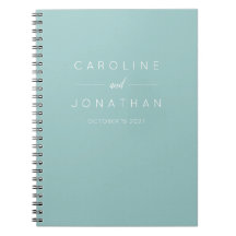 Modern Minimalist Script Aqua Custom Wedding 
