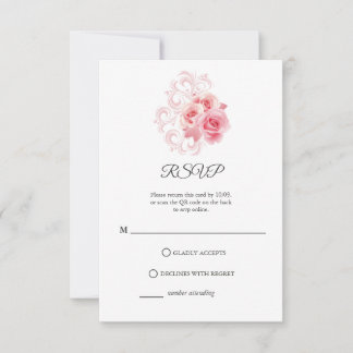 Modern Minimalist Script | Blush Pink RSVP Card