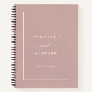 Modern Minimalist Script Blush Pink Wedding Notebook