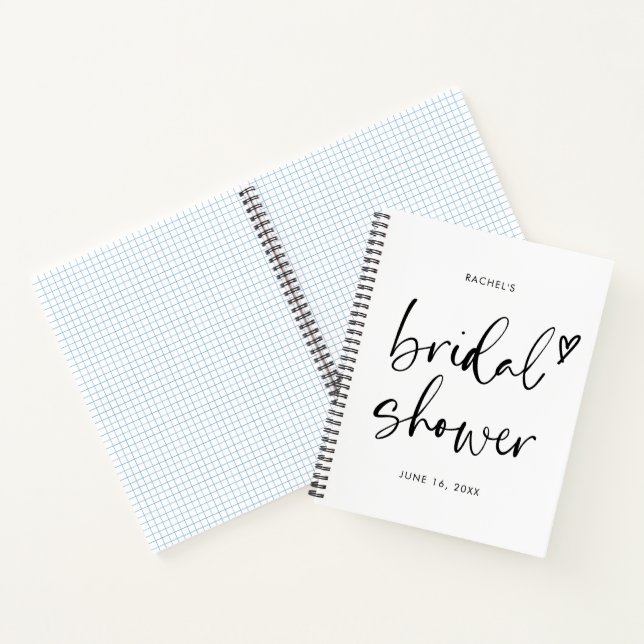 Modern Minimalist Script Bridal Shower Gift List  Notebook (Inside)