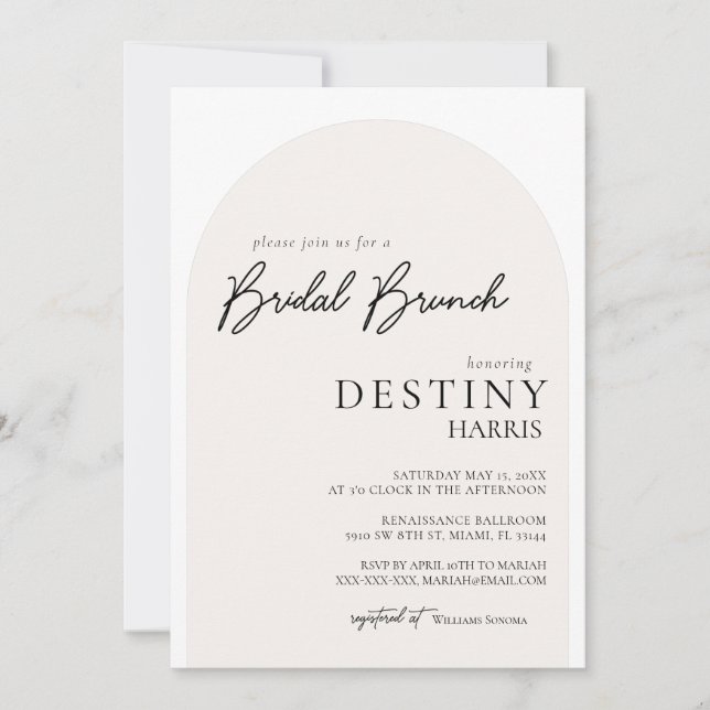 Modern Minimalist Script Bridal Shower Invitation (Front)