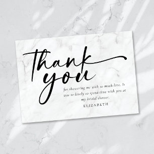 Modern Minimalist Script Bridal Shower Thank You Card