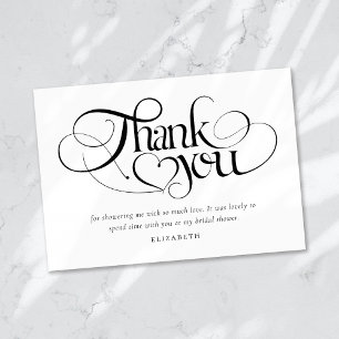Modern Minimalist Script Bridal Shower Thank You Card